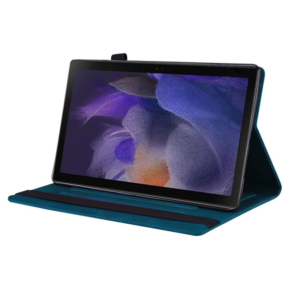 Etui do Lenovo Tab K11 Plus – niebieskie, skórzane, z kieszenią na kartę i funkcją wielopozycyjnej podstawki