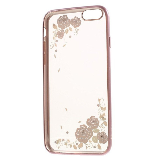 Etui KAVARO Swarovski Rose Gold Gel Case Apple iPhone 6 / 6s 4.7 - Black Blossom