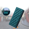 Etui z klapką do Xiaomi Redmi Note 13 Pro 4G / Xiaomi Redmi Note 14S / Xiaomi Poco M6 Pro 4G, Rhombus Crossbody Leather, ciemnozielone