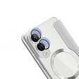	Etui skórzane do Samsung Galaxy S25 Edge – szare, kompatybilne z MagSafe, z ochroną RFID, titanium grey