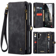 Etui CASEME do Samsung Galaxy A56 5G, Retro Leather Wallet, z paskiem, czarne