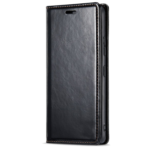 Etui z klapką do Samsung Galaxy S23, ERBORD Waxy Wallet, czarne