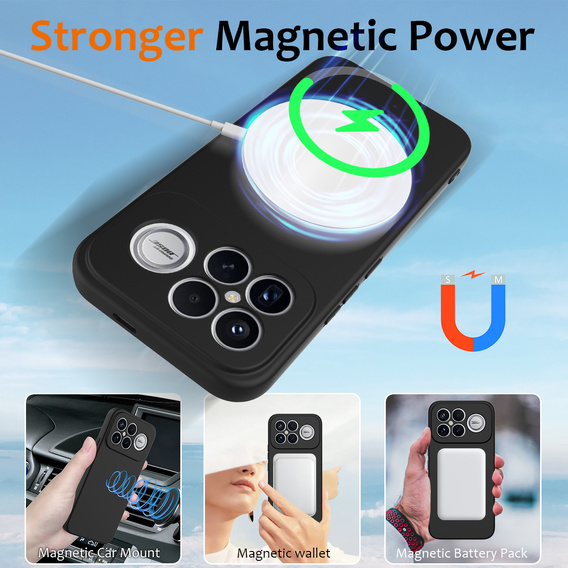 Etui do Xiaomi Poco F8 Ultra, Silicone Lite, do MagSafe, czarne