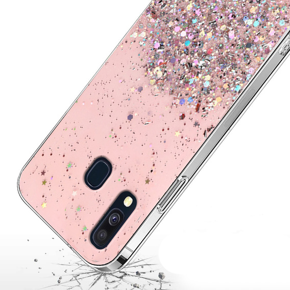 Etui do Samsung Galaxy A40, Glittery, różowe