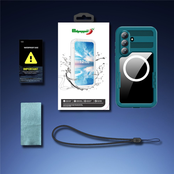 Etui wodoodporne do Samsung Galaxy S26 Plus, Redpepper, do MagSafe, niebieskie