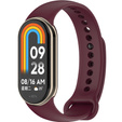 Pasek Silikonowy do Xiaomi Smart Mi Band 8 / Xiaomi Smart Mi Band 9, Bordowy