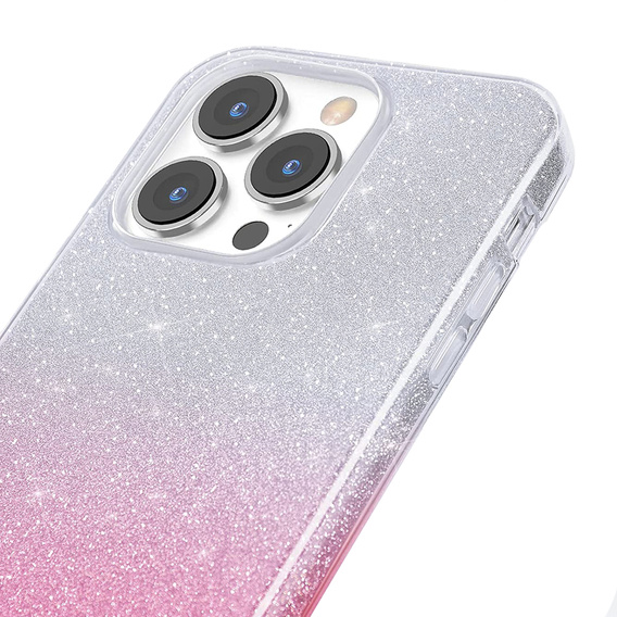 Etui Glitter Case do iPhone 13 Pro Max, Silver/Pink