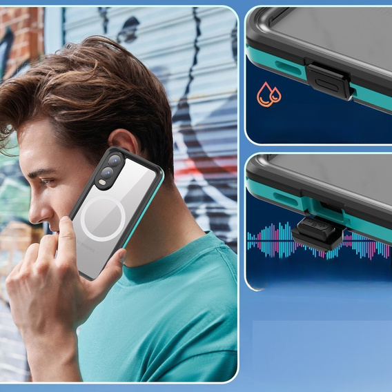 Redpepper – Wodoodporne etui z MagSafe do Samsung Galaxy S25 Edge - niebieskie