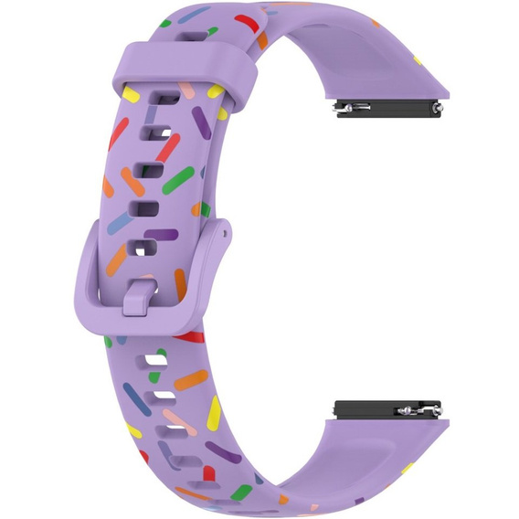 Pasek Silikonowy do Huawei Band 7, Fioletowy / Wielokolorowy