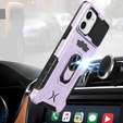 Etui Shockproof do iPhone 11, z osłoną na aparat i podstawką, fioletowe