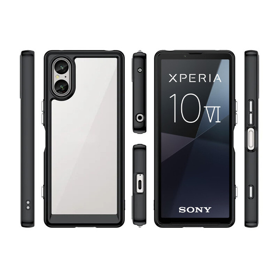 Etui do Sony Xperia 10 VI, Fusion Hybrid, przezroczyste / czarne