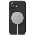 Etui Ringke do iPhone 16, Silicone MagSafe, czarne + Szkło Hartowane 9H