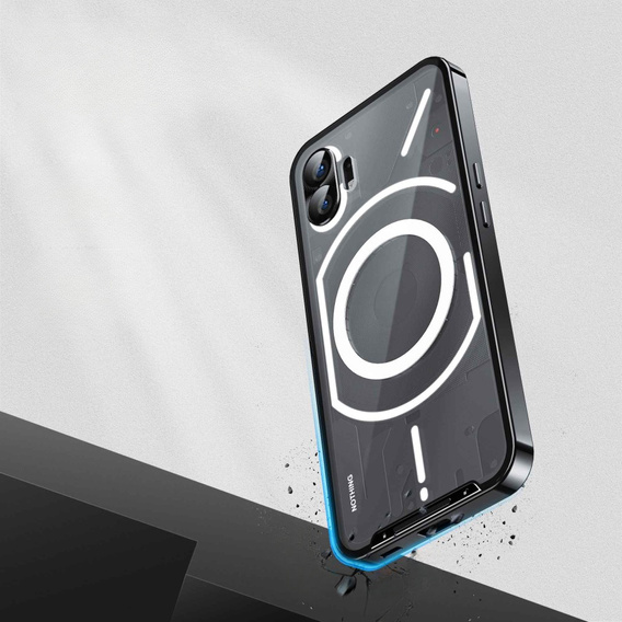 Etui z ochroną aparatu do Nothing phone 1 5G, CamShield MagSafe, przezroczyste / czarne
