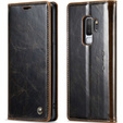 Etui z klapką CASEME do Samsung Galaxy S9+ Plus, Waxy Textured, kawowe