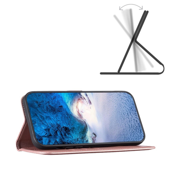 Etui z klapką do Xiaomi Redmi Note 13 Pro 4G / Xiaomi Redmi Note 14S / Xiaomi Poco M6 Pro 4G, BINFEN Wallet, różowe