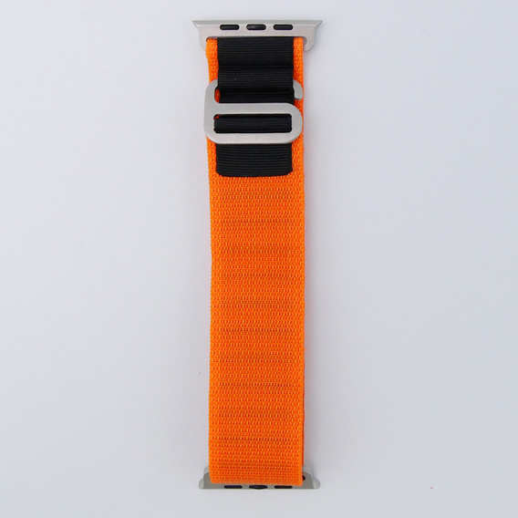 Pasek Nylonowy do Apple Watch 1/2/3/4/5/6/7/8/9/10/11/SE Ultra 1/2/3 42/44/45/46/49mm, Pomarańczowy / Czarny