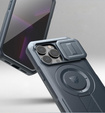 Etui Dexnor do iPhone 13 Pro – magnetyczne, z przesuwaną osłoną aparatu - niebieskie