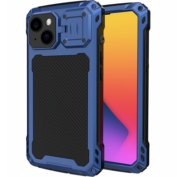 Etui do iPhone 14, CamShield Case, z podstawką, niebieskie / czarne