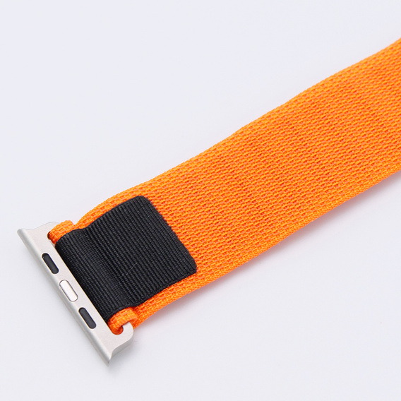 Pasek Nylonowy do Apple Watch 1/2/3/4/5/6/7/8/9/10/11/SE Ultra 1/2/3 42/44/45/46/49mm, Pomarańczowy / Czarny