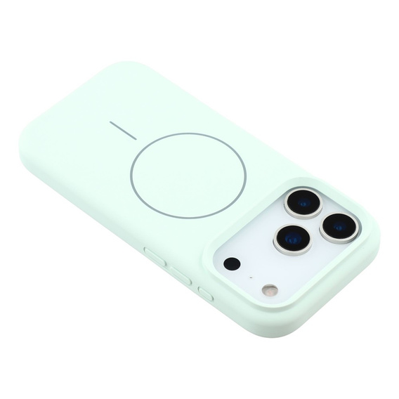 Etui silikonowe do iPhone 17 Pro Max - kompatybilne z MagSafe, antywstrząsowe, zielone