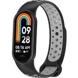 Pasek Silikonowy do Xiaomi Smart Band 10 / 9 / 8, Czarny / Szary