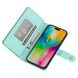 Etui z klapką do iPhone 16 Pro, Wallet Zipper Pocket, zielone