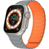 Pasek Silikonowy do Apple Watch 1/2/3/4/5/6/7/8/9/SE/ULTRA/ULTRA 2 42/44/45/49MM, Szary/Pomarańczowy