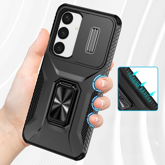 Etui do Samsung Galaxy S24, Slide Lens Lid, Czarne