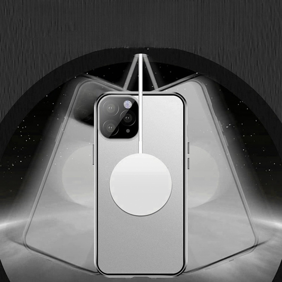 Etui Magnetic Dual Glass MagSafe do iPhone 14 Pro Max, srebrne