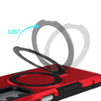 Etui do Samsung Galaxy A15 5G, Kickstand Ring, czerwone + szkło 9H