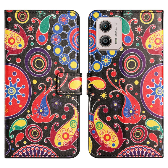 Etui z klapką do Motorola Moto G73 5G, Wallet, Colorful Jellyfish czarne