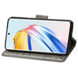 Etui z klapką do Honor Magic 6 Lite 5G, Butterfly, szare