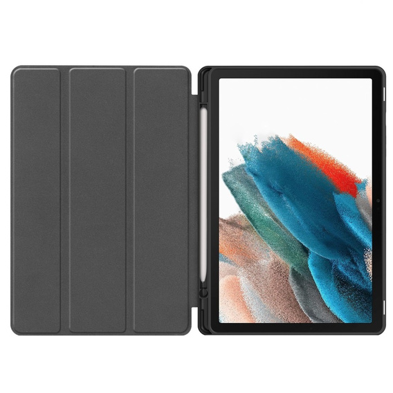 Etui do Samsung Galaxy Tab A9+, Tri-fold, z miejscem na rysik, czerwone