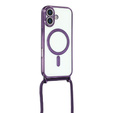 Etui do iPhone 17, Electro MagSafe, fioletowe + Smycz