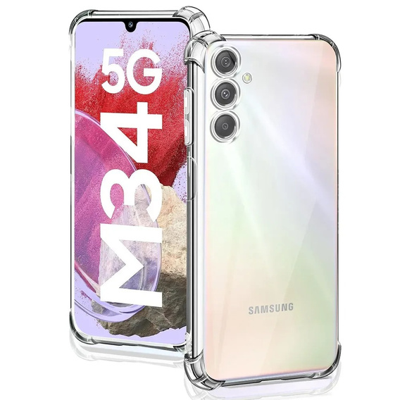 Etui do Samsung Galaxy M34 5G, Anti-Shock, przezroczyste + Szkło 9H