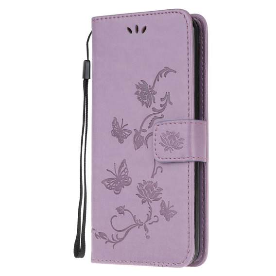 Etui z klapką do Huawei P40 Lite, Butterfly, fioletowe