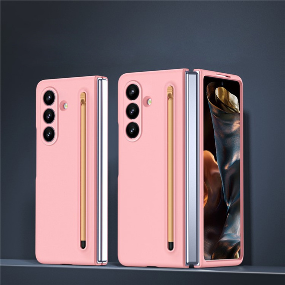 Etui ze szkłem i rysikiem do Samsung Galaxy Z Fold7 – różowe