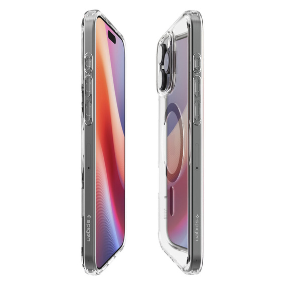 Etui z MagSafe Spigen do iPhone 16 Pro Max, Ultra Hybrid, przezroczyste + Szkło Hartowane 9H
