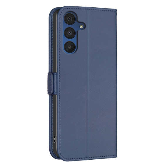 Etui z klapką do Samsung Galaxy A15, BINFEN Wallet, niebieskie + szkło 9H