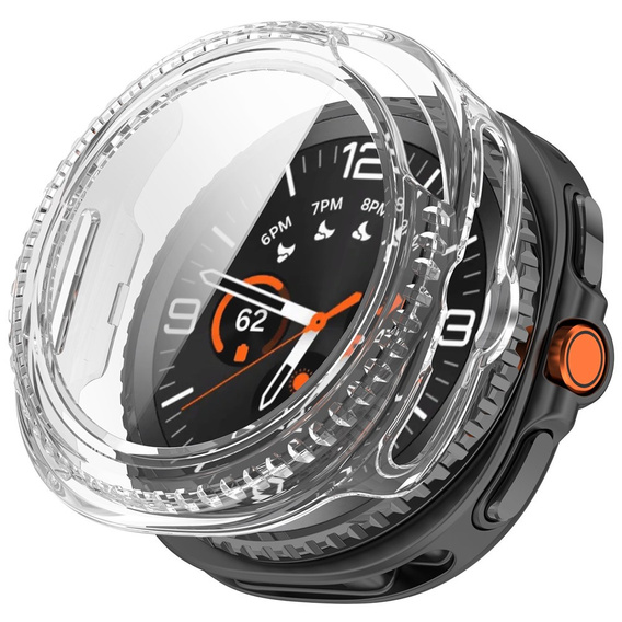 2w1 Etui + Szkło Hartowane do Samsung Galaxy Watch 8 Classic 46mm, Przezroczyste