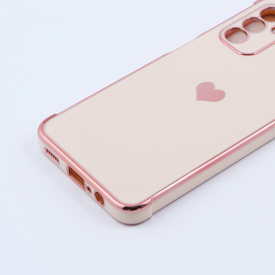 Etui do Samsung Galaxy A13 5G, Electro heart, różowe rose gold