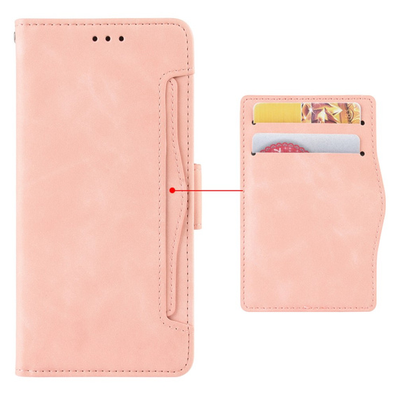 Etui z klapką do Xiaomi Redmi Note 13 5G, Card Slot, różowe