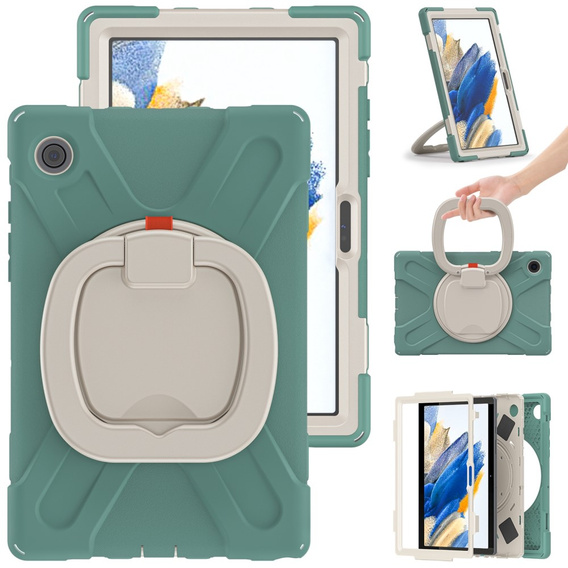 Etui do Samsung Galaxy tab A8 10.5 SM-X200 SM-X205, Pancerne Ochronne, Zielone Białe