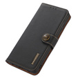 Skórzane Etui KHAZNEH RFID do Xiaomi Redmi Note 13 Pro 5G, Litchi Texture, czarne