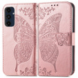 Etui z klapką do Samsung Galaxy A16 / A16 5G, Butterfly, różowe rose gold