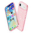 Etui do iPhone Air, do MagSafe, brokatowe, półprzezroczyste różowe