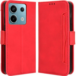 Etui z klapką do Xiaomi Redmi Note 13 Pro 5G, Card Slot, czerwone