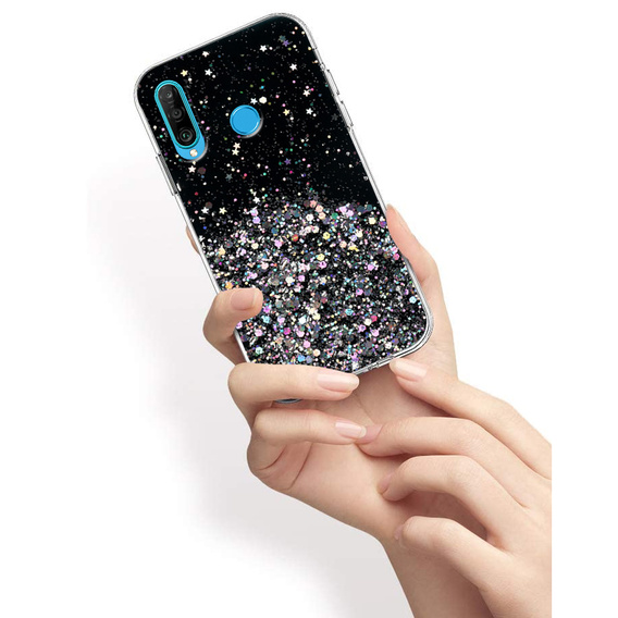 Etui do Huawei P30 Lite, Glittery, czarne