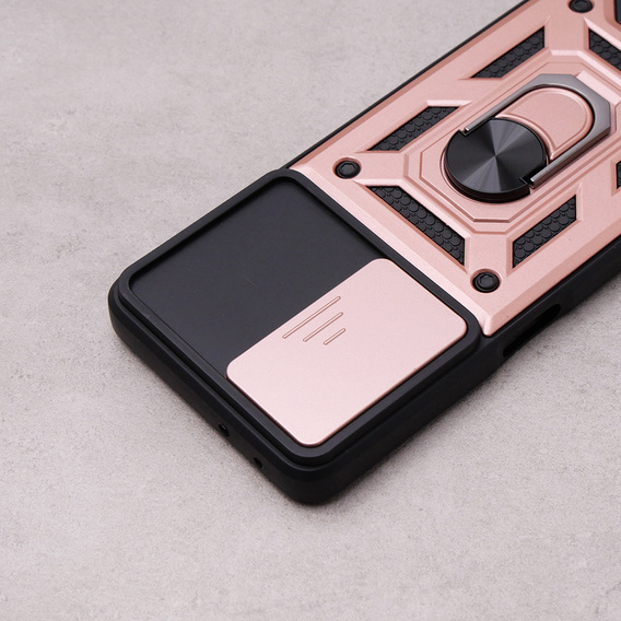 Etui pancerne do Oppo A98 5G, CamShield Slide, różowe rose gold