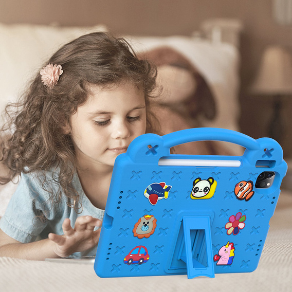 Etui do iPad 11" 2025 A16 (11 gen.) / iPad 10.9" 2022 (10 gen.), Cute Patterns, z podstawką, Niebieskie